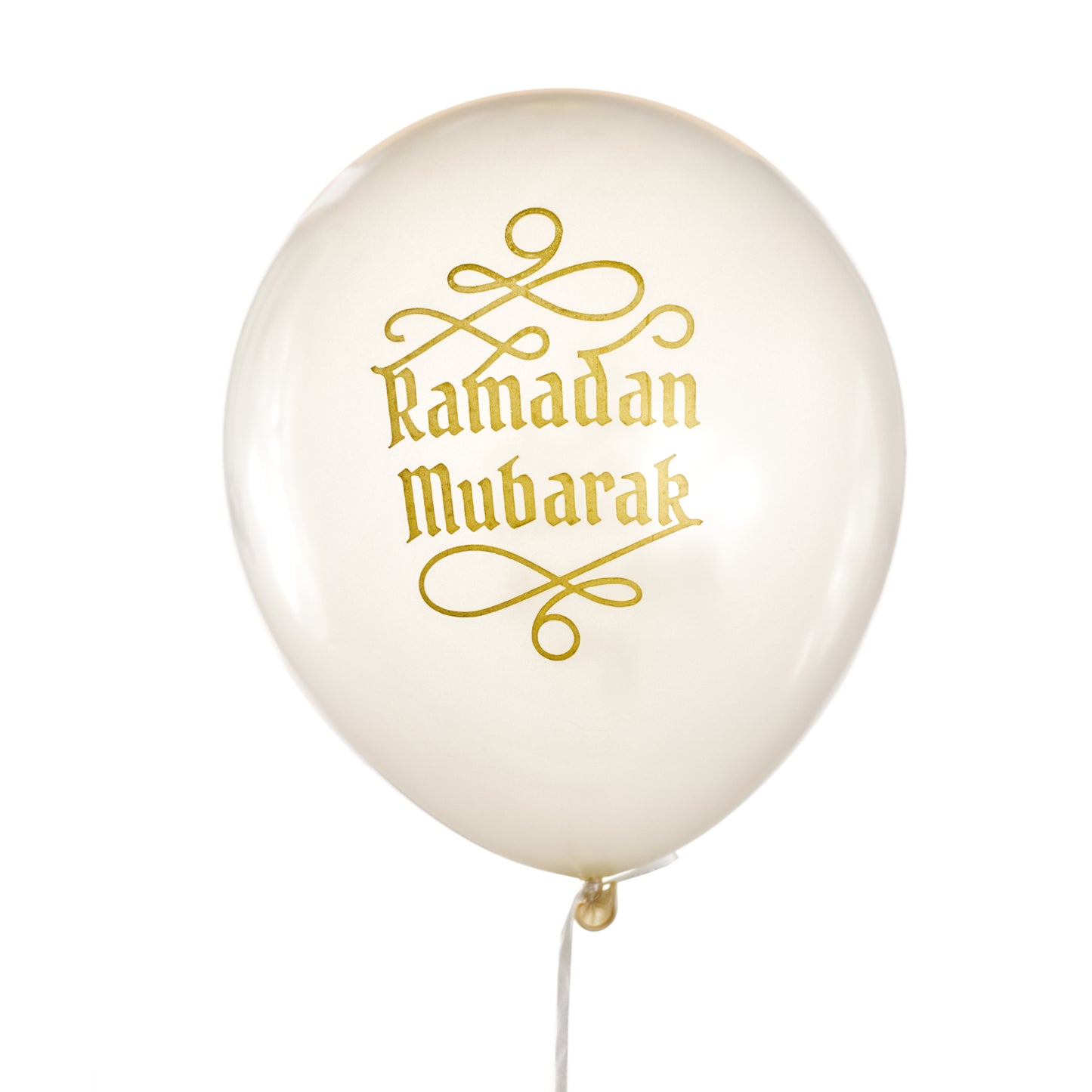 Ramadan Mubarak Balloons - White and Gold