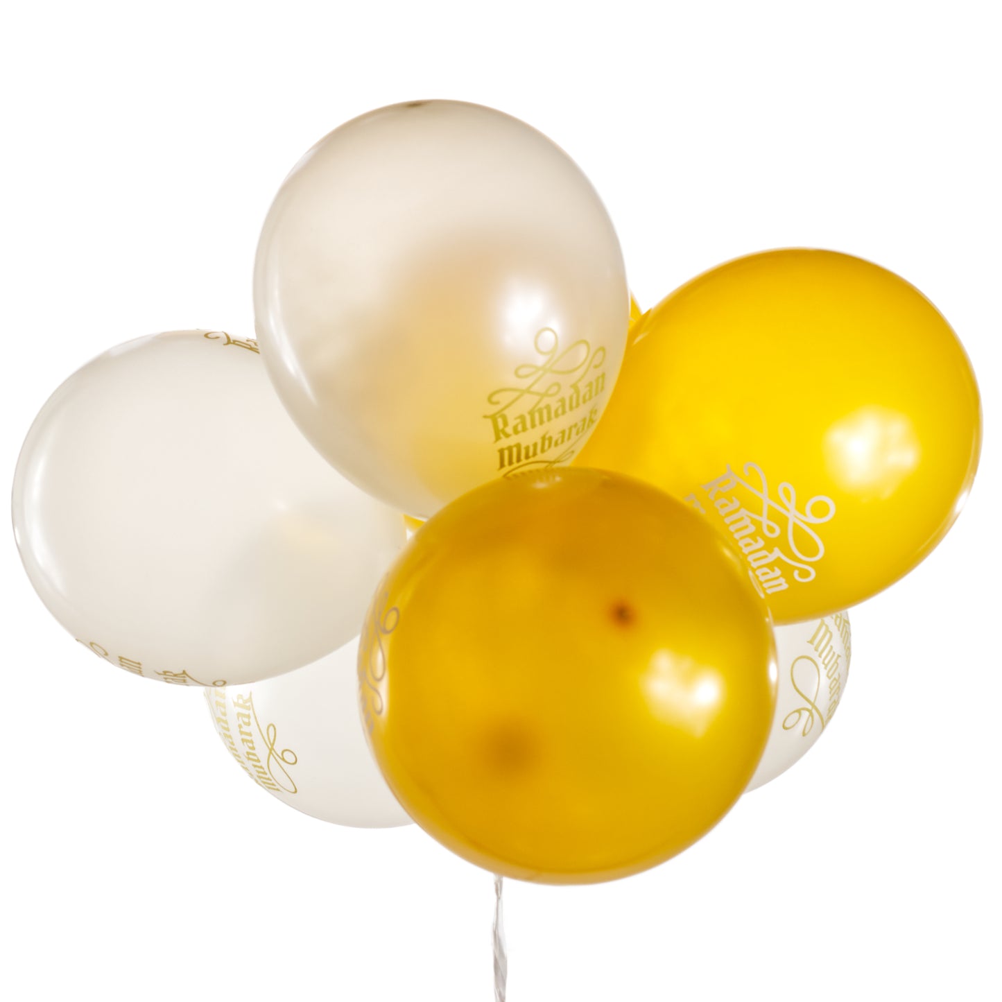 Ramadan Mubarak Balloons - White and Gold