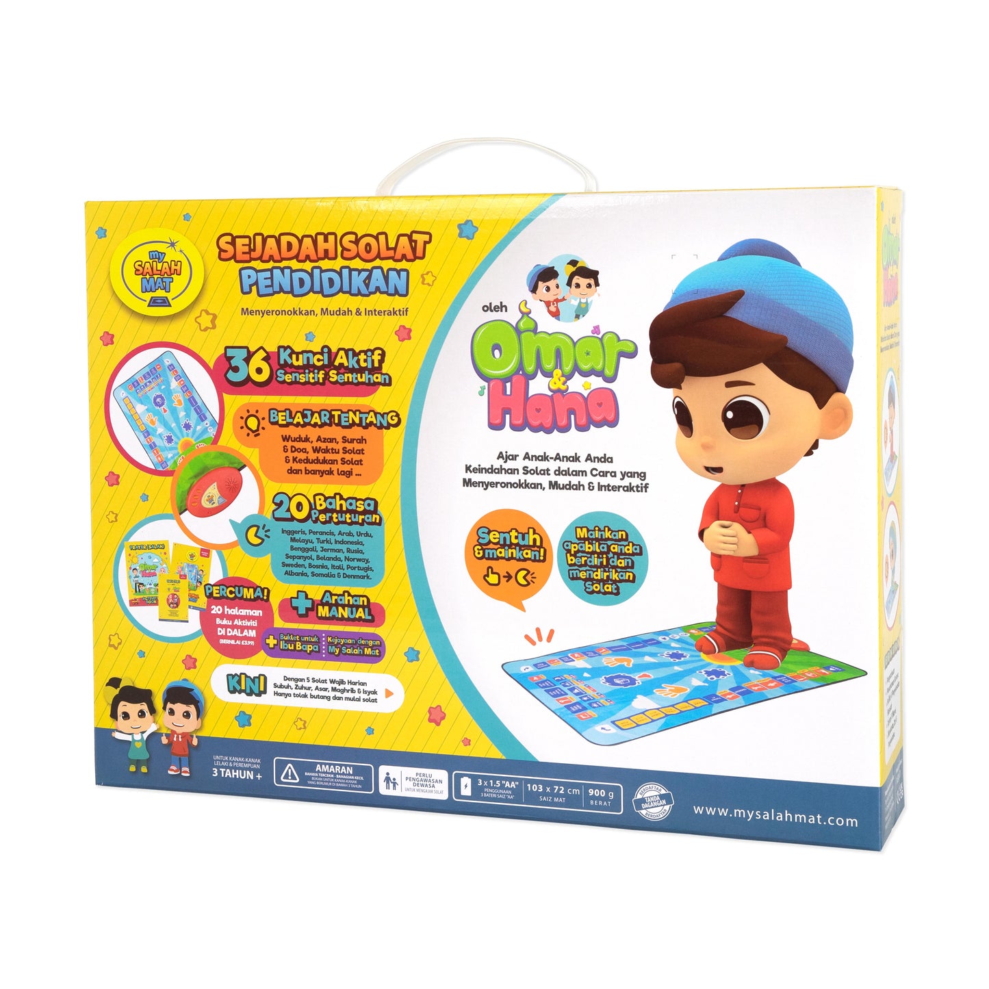 CLEARANCE - Omar & Hana My Salah Mat - Interactive Kids Prayer Mat | Sejadah Interaktif Kanak-Kanak