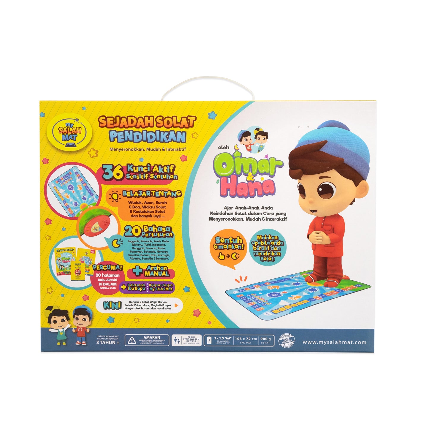 CLEARANCE - Omar & Hana My Salah Mat - Interactive Kids Prayer Mat | Sejadah Interaktif Kanak-Kanak