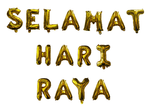 Selamat Hari Raya Foil Balloons - Gold