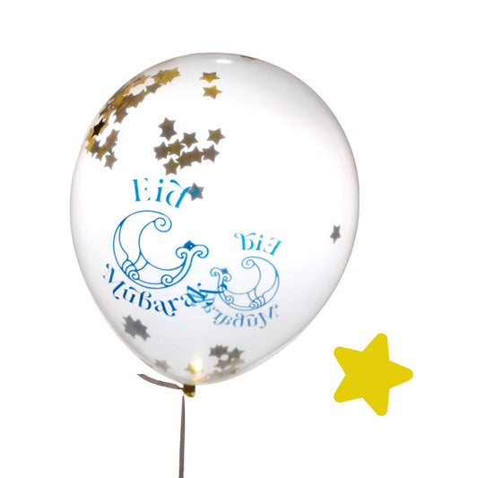 Bloom Moon Eid Confetti Balloons - Gold Stars