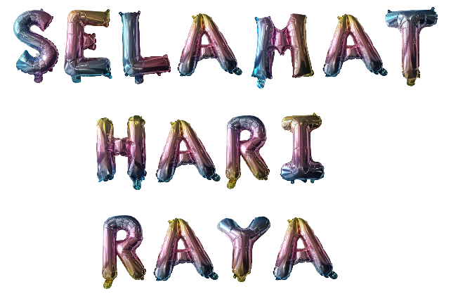 Selamat Hari Raya Foil Balloons - Rainbow