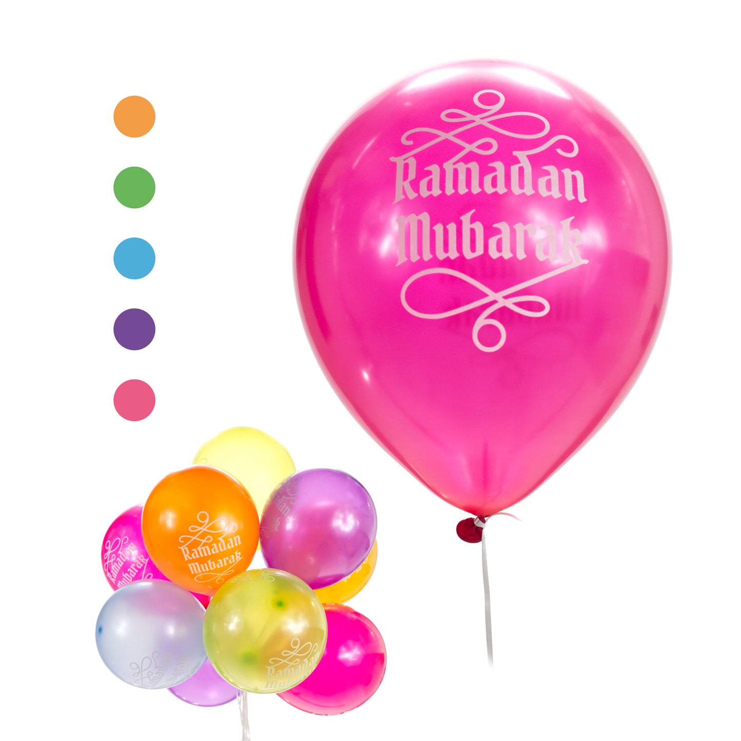 Ramadan Mubarak Balloons - Multi-Coloured
