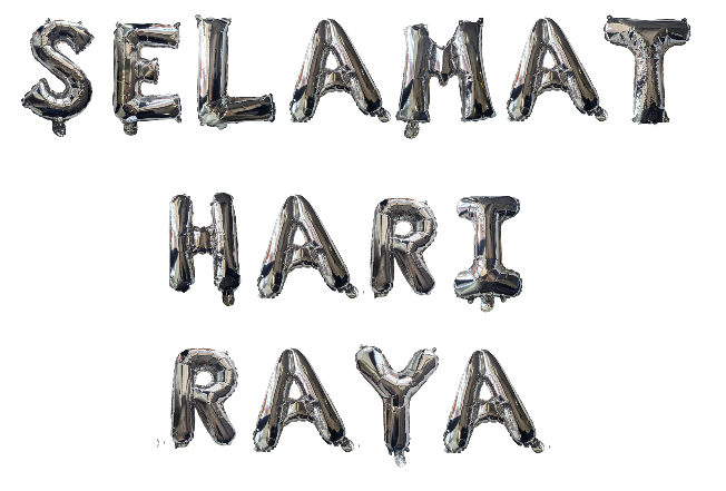 Selamat Hari Raya Foil Balloons - Silver