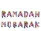 Ramadan Mubarak Rainbow Foil Balloons